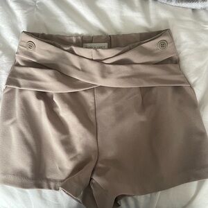 Elegant High Waist Shorts in Tan